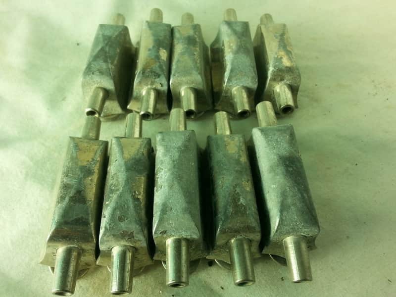 Leedy 10x X-Box/Broadway Snare Drum Lugs Set Nickel Elkhart,IN USA 30s No-Spring image 1