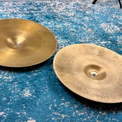 PAPER THIN 14” 1950s Small Stamp Zildjian A VINTAGE Hihats 688g 870g image 14