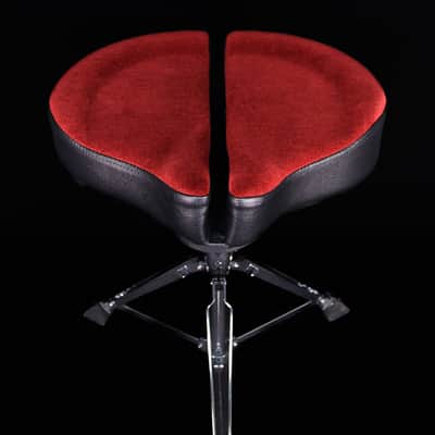 Ahead Spinal-G Drum Saddle, 3 Leg, Red Top / Black Sides image 1