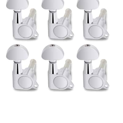 Sealed String Tuning Pegs Tuning Keys Grover Machine Heads Tuners for Electric Guitar or Acoustic Guitar 6 In Line for Right Handed Half Round Chrome., TP 06-CR-6R image 9