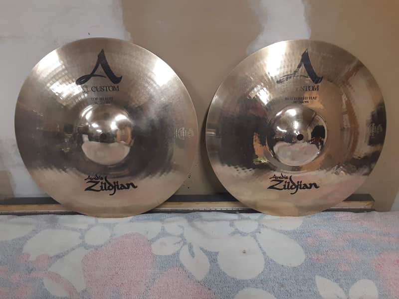 Zildjian 14" A Custom Hi-Hat Cymbals (Pair) image 1