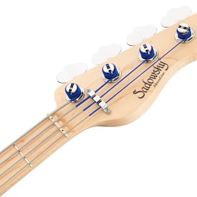 Sadowsky MetroLine 24-Fret Vintage J/J Bass-Swamp Ash Body-4 String-Almond Sunburst Transparent Satin image 8