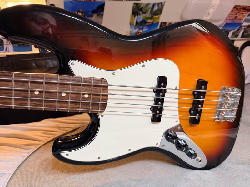 Fender Standard Jazz Bass Left-Handed Electric Bass Guitar Sunburst image 1