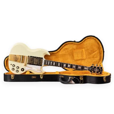 Gibson Custom 1963 Les Paul SG Custom Reissue 3-Pickup w/ Maestro Vibrola VOS Classic White image 11