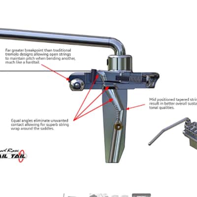 Floyd Rose RT100N Rail Tail Tremolo Fender Stratocaster 6 hole bridge UPgrade Narrow Spacing Chrome image 2
