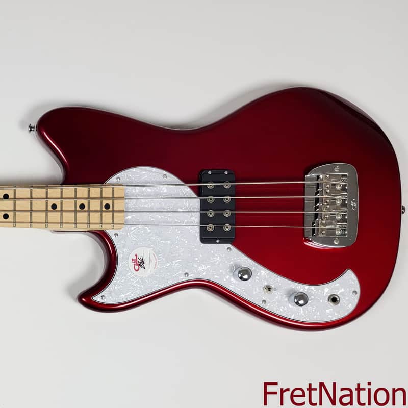 G&L Tribute Fallout Bass Candy Apple Red Lefty 4-String Short Scale Bass Left Handed 8.92 Pounds image 1