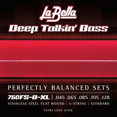 La Bella 760FS-B-XL Deep Talkin' Bass Flatwound Bass Guitar Strings - .045-.128 5-string Extra Long Scale image 1