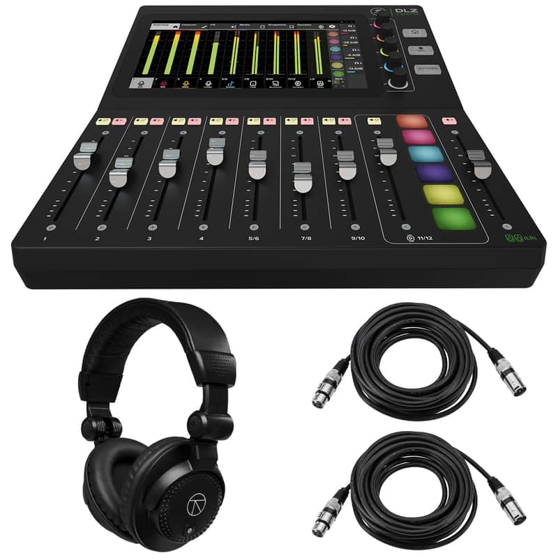 Mackie DLZ Creator Adaptive Digital Mixer with Mix Agent Technology, Bundle with TAPH100 Headphones and 2x XLR Cables image 1