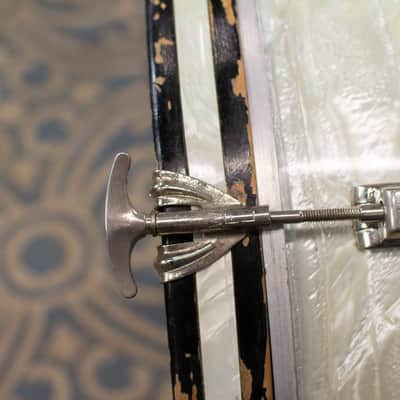 1950s 1960s Ludwig/WFL "Super Beat" White Marine Pearl Drum Kit image 13