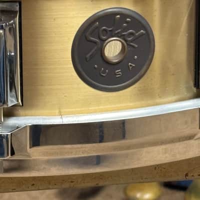 SOLID (Craviotto - Select) 4x14 Heavy Bell Brass Snare Drum (c. 1989) SUPER RARE! image 5
