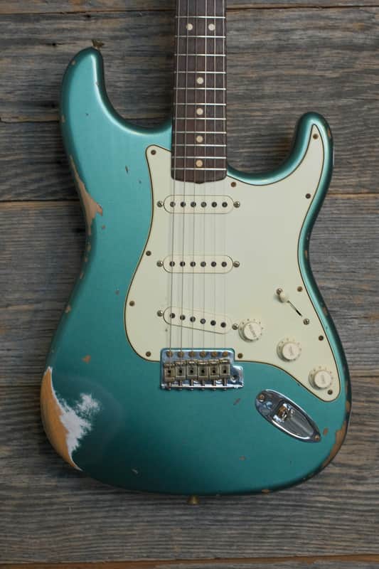Used Fender Custom Shop 1963 Stratocaster Heavy Relic - Sherwood Metallic w/OHSC image 1