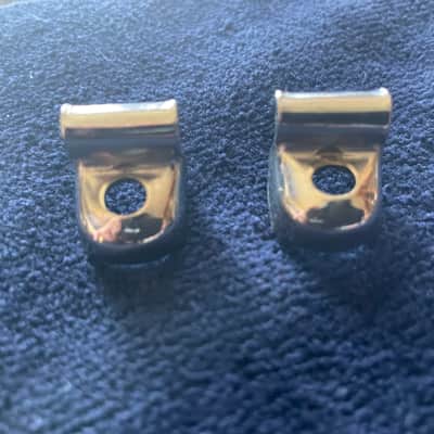 Slingerland Radio King Rim Clips (2) Nickel on Brass for Single Flange Rims on Snare Drum, Tom - EXCELLENT! image 2