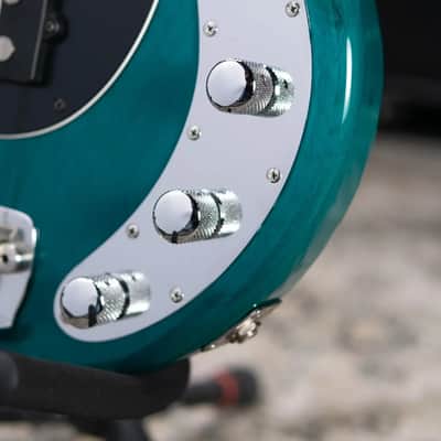 Ernie Ball Music Man StingRay 4 H Fretless Bass Translucent Teal - Used image 12