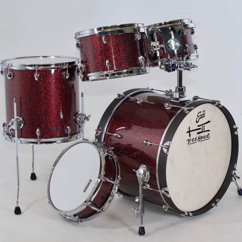 TreeHouse Custom Drums 5-Piece Maple Drumset - Red Galactic Wrap image 1