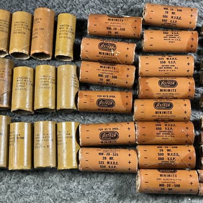 Fender- tube amp capacitor sleeves, Astron & Mallory, 1960's image 1