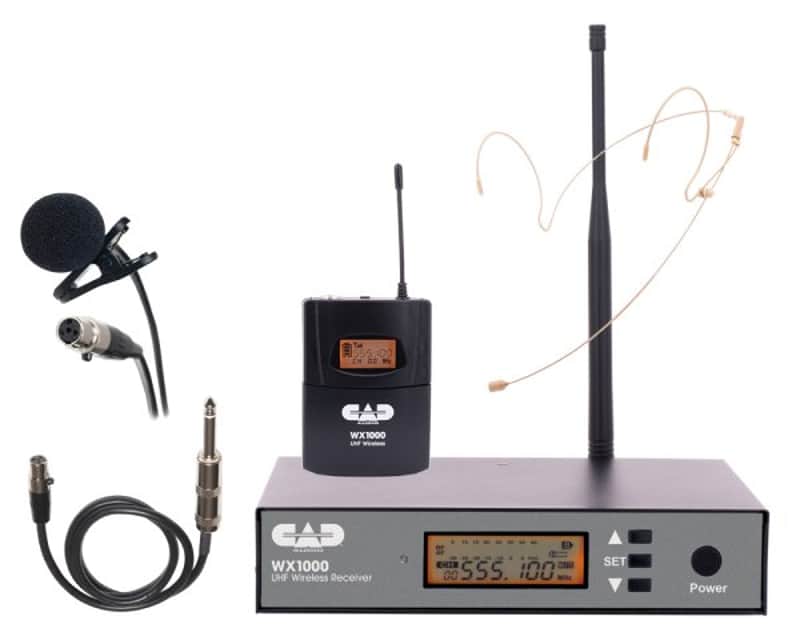 CAD Audio - Wireless Bodypack Microphone System with Lavalier, Headset, and Guitar Cable (510 to 570 MHz) image 1