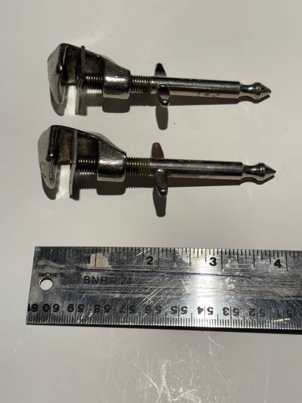 WFL Clip on bass drum spurs Early 1900’s - Nickel image 1