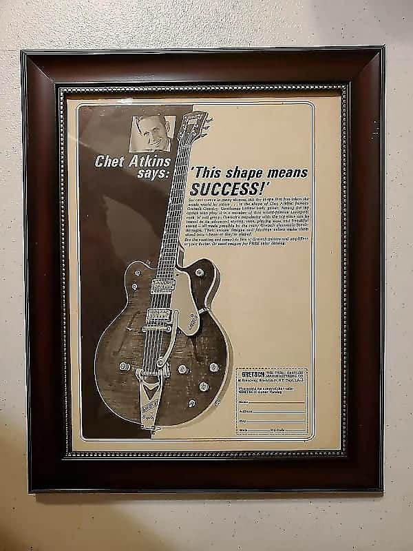 1964 Gretsch Promotional Ad Framed Chet Adkins Country Gentleman Original image 1