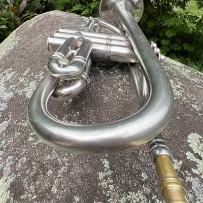 Antique York Professional Cornet #108179 Silver Plate c.1935 — Patent Pistons, Gold Wash Bell, Player Condition image 11