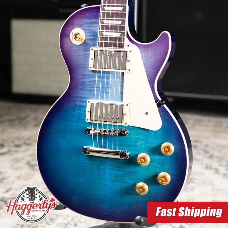 Gibson Les Paul Standard 50s Figured Top Electric Guitar - Blueberry Burst with Hardshell Case image 1