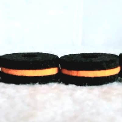 UNMARKED CYMBAL FOAM FELTS - 4 PACK - BLACK w/ Red Mid Stripe FREE SHIP TO CUSA! image 2