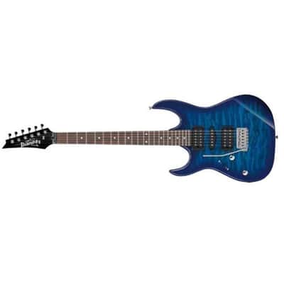 Ibanez Gio Series GRX70QAL Left-Handed Electric Guitar, Rosewood Fingerboard, Transparent Blue Burst image 2