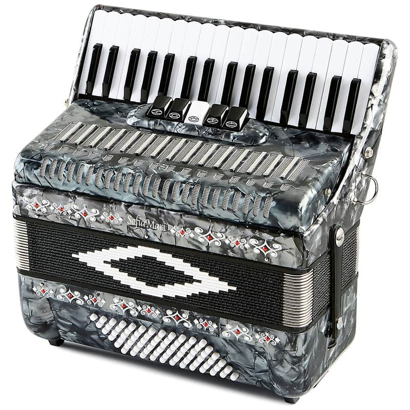 SofiaMari SM 3472 34 Piano 72 Bass Button Accordion Regular Pearl Gray image 1