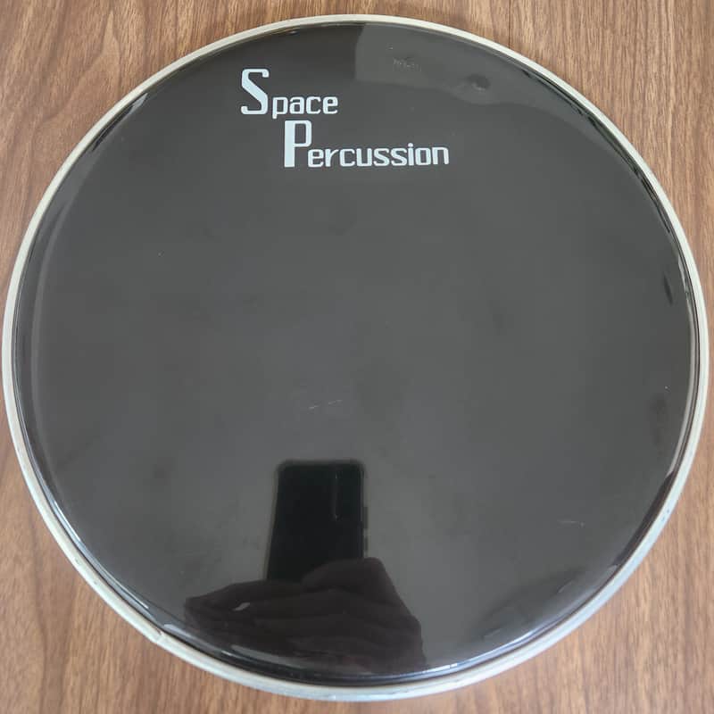 Space Percussion 12" Tom Drumhead Smooth Ebony Gloss Black 80s/90s image 1