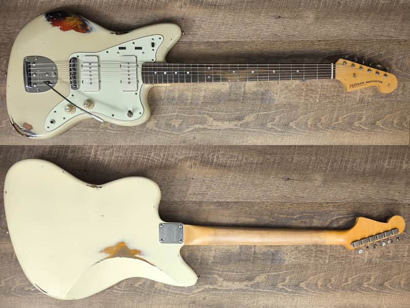 MyDream Partcaster Custom Built - Baryton JM Aged White Over Sunburst Asyllum image 1