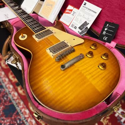 Immagine Gibson Murphy Lab Custom R9 1959 Les Paul Standard Reissue Heavy Aged Golden Poppy Burst LPR59HAGPBNH1 - 6