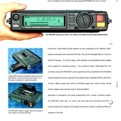HHB Professional Portadat PDR-1000 Portable  DAT Recorder  with new DAT tapes image 6