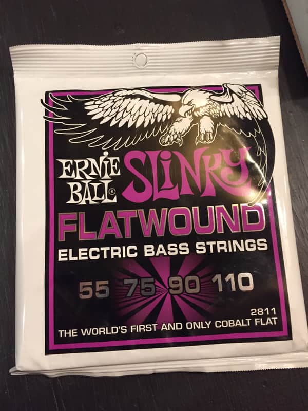 Ernie Ball 2802 Flatwound Group I Electric Bass Strings (55-110) image 1