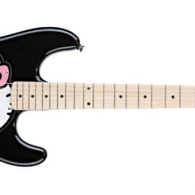 Fishbone BLACK Guitar 2024 Black Hello kitty With fishbone gig bag, Strap, Pick image 2
