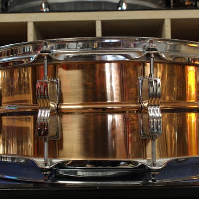 1990s Ludwig 5.5x14 Rocker LM305 Snare Drum in Bronze image 3