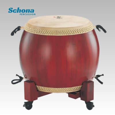 SCHONA 60/80/100/120cm Solid Wood 2-Tier Tang Drum Genuine Cowhide Jian Drum Traditional Chinese Folk Percussion Adult Stage image 3