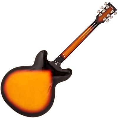 Vintage VSA500PSB ReIssued Semi Hollow Body Guitar - Vintage Sunburst image 2