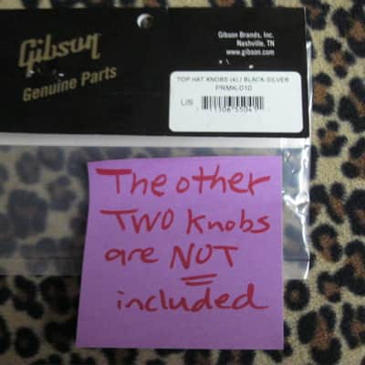 new open package (with packaging)  A+ genuine Gibson knobs: 1 VOLUME & 1 TONE PRMK-010, Top Hat with Silver Reflector (other 2 knobs NOT included) PRMK010 image 24