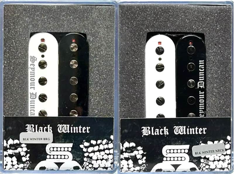 Seymour Duncan Black Winter 6 String Humbucker Pickup Set Black/White Zebra image 1