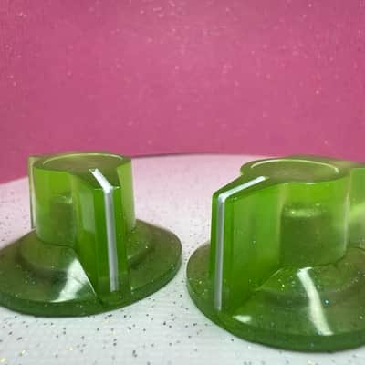 Knobably Moog Style Pointer Knobs - Lime Glow in the Dark (Green) (Set of 2) image 1