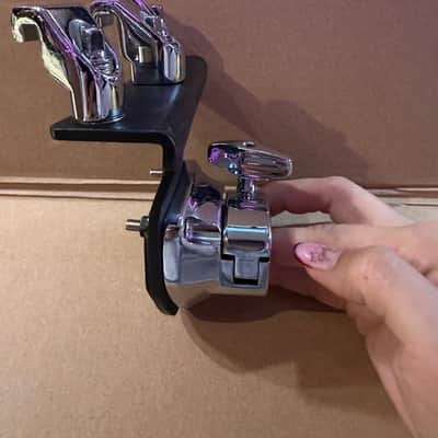 Pearl I.S.S. Integrated Suspension System Tom Mount w/ 3 Rim Clamps – Chrome/Black – Made in Taiwan image 6