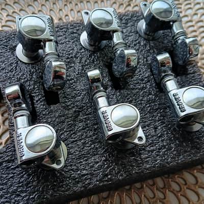 Vintage Grover Mini Rotomatic Tuners - 6 in-Line Right Hand Tuners 18:1 Ratio Tuning Machines image 2