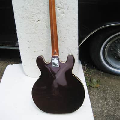 Conqueror EB-2 Bass Guitar, 1960's, Japan, Burgandy, Very Cool image 8
