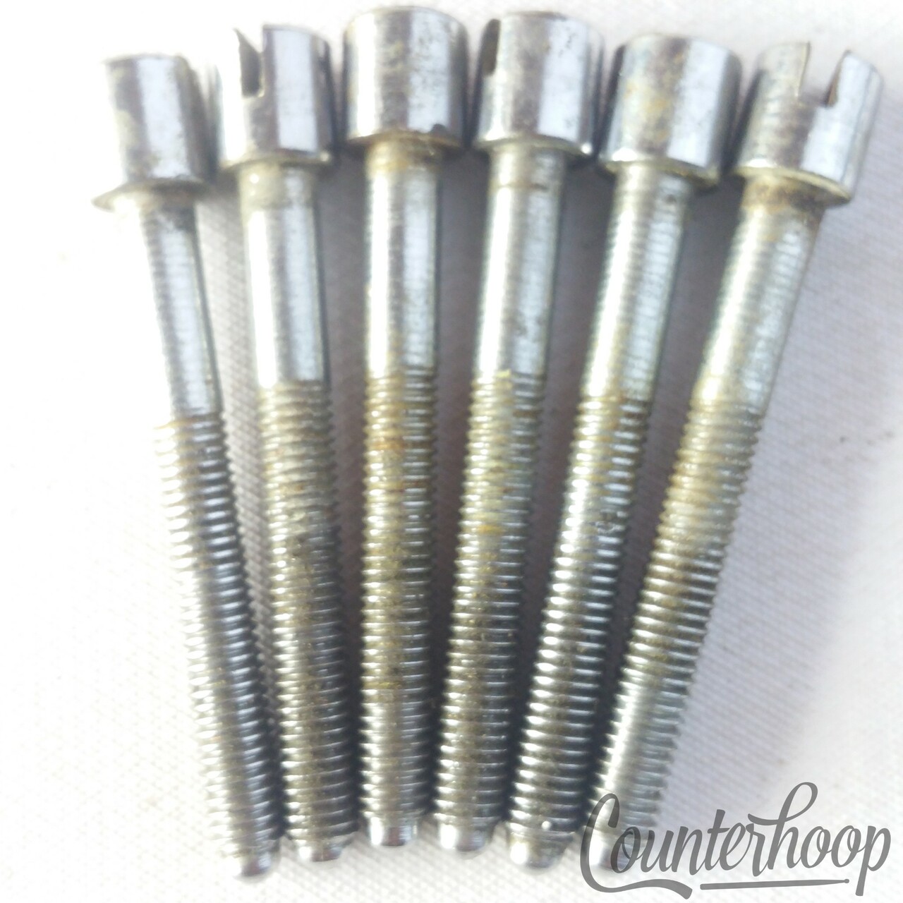 Trixon 6x 1 5/8"Slotted Tension T-Rods Snare/Floor Tom Drum Vintage 60s Germany — main photograph