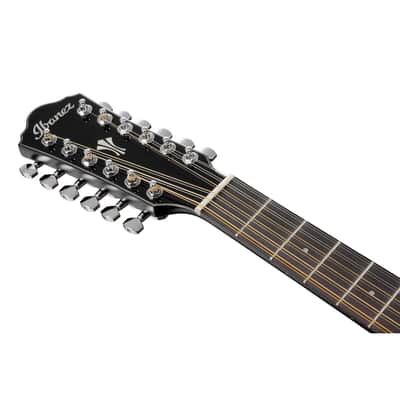 Ibanez AEG5012 AEG Series Single-Cutaway 12-String Acoustic Electric Guitar, Black image 16