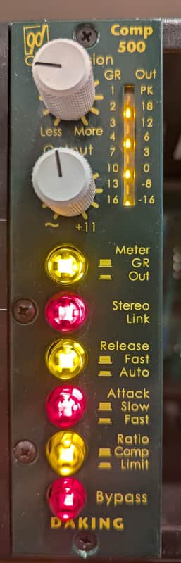 Daking Comp 500 VCA 500 Series Compressor Module 2010s - Green image 1