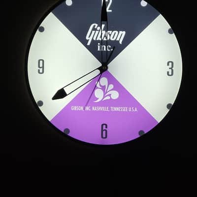 70's Style Gibson Round Light Up Wall Clock Killer Cool Man Cave/Garage Accessory image 2