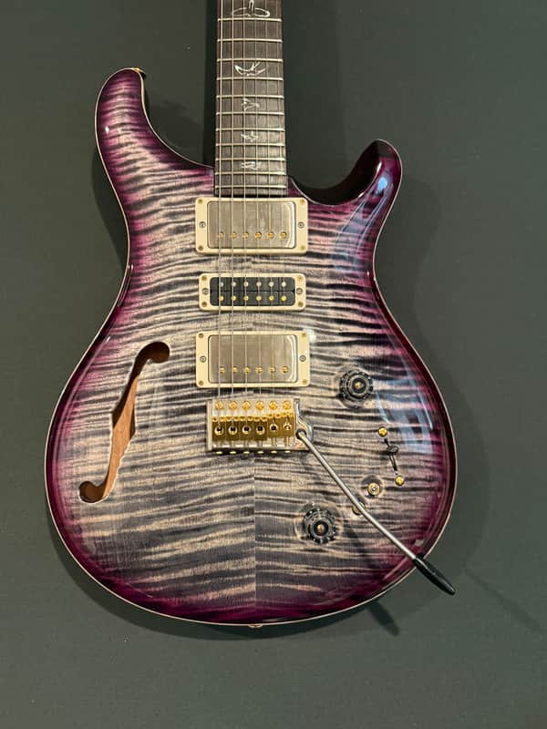 MINTY! PRS Special Semi-Hollow 10-Top Wood Library 2024  ($6810 New) Satin Flamed Maple Neck - Charcoal Purple Burst image 1