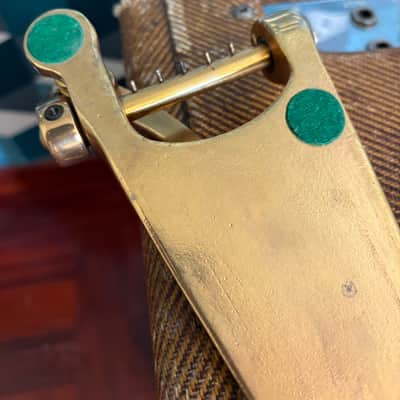 1959 Gibson ES350T Bigsby B6 RARE SHORT HINGE Gold Kalamazoo Sand-Cast Vibrato Tailpiece Original Vintage Gretsch Guild image 12