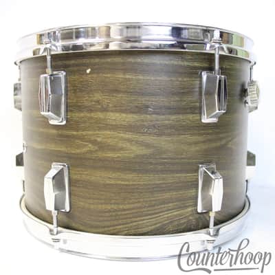 *Pearl Avocado Wood-Fiberglass Drum Set 22,12,13,16" Japan Mahogany Vintage 70s* image 17