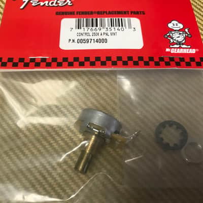 005-9714-000 CTS Fender 250K Full Sized Solid Shaft Potentiometer Guitar/Bass Audio & Tone A PNL MNT image 1